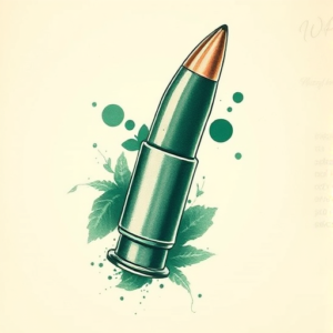 Green Ink Bullet Tattoo
