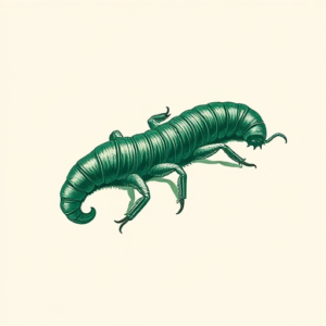 Green Ink Centipede Tattoo