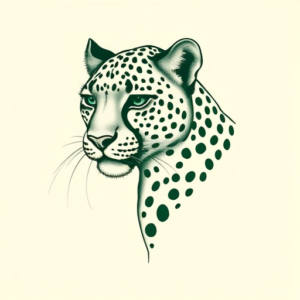 Green Ink Cheetah Tattoo