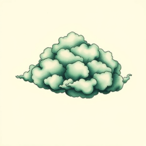 Green Ink Cloud Tattoo