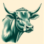 Green Ink Cow Tattoo