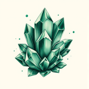 Green Ink Crystal Tattoo