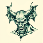 Green Ink Devil Tattoo