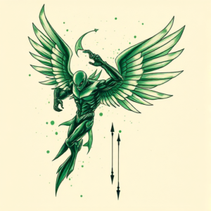 Green Ink Evangelion Tattoo