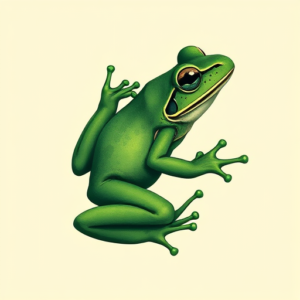 Green Ink Frog Tattoo