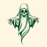 Green Ink Ghost Tattoo