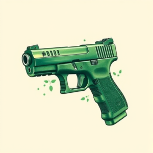 Green Ink Glock Tattoo