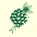 Green Ink Honeycomb Tattoo