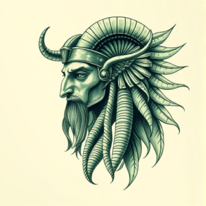 Green Ink Horus Tattoo