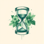 Green Ink Hourglass Tattoo