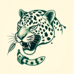 Green Ink Jaguar Tattoo