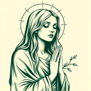 Green Ink Mary Tattoo