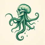 Green Ink Medusa Tattoo