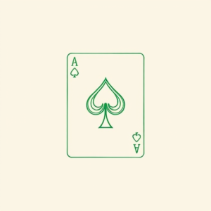 Green Ink Outline Ace Tattoo