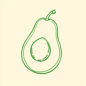 Green Ink Outline Avocado Tattoo
