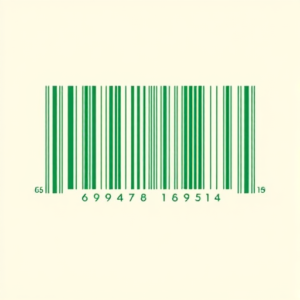 Green Ink Outline Barcode Tattoo