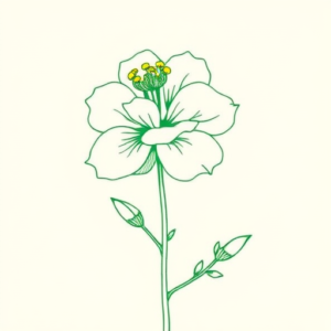Green Ink Outline Bluebonnet Tattoo