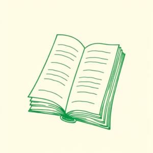 Green Ink Outline Book Tattoo