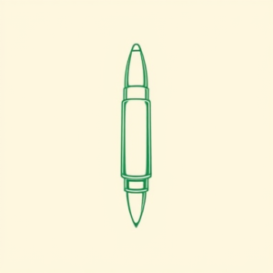 Green Ink Outline Bullet Tattoo