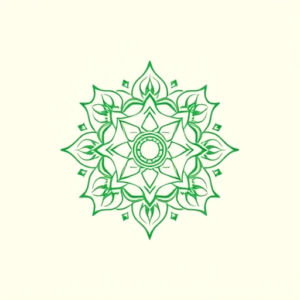 Green Ink Outline Chakra Tattoo