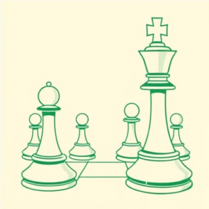 Green Ink Outline Chess Tattoo