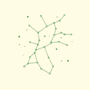 Green Ink Outline Constellation Tattoo