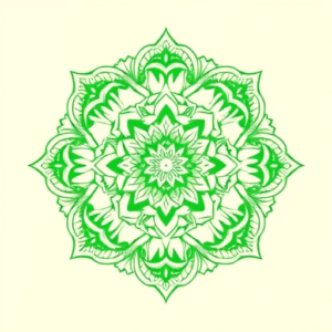 Green Ink Outline Crochet Tattoo
