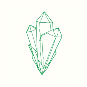 Green Ink Outline Crystal Tattoo