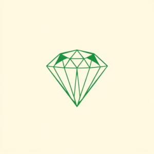 Green Ink Outline Diamond Tattoo