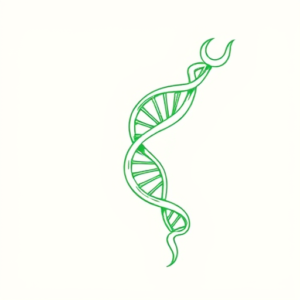 Green Ink Outline Dna Tattoo