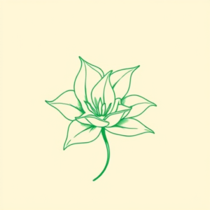 Green Ink Outline Emerald Tattoo