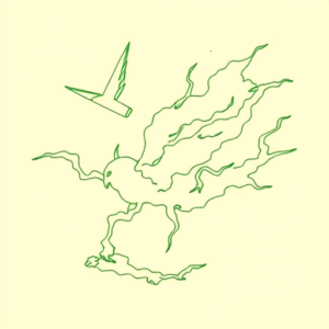 Green Ink Outline Fallout Tattoo