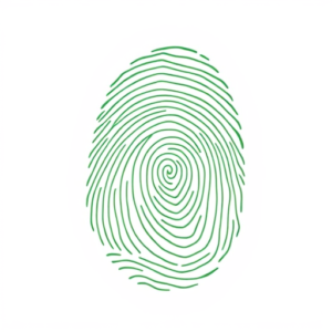Green Ink Outline Fingerprint Tattoo