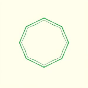 Green Ink Outline Hexagon Tattoo