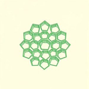 Green Ink Outline Honeycomb Tattoo