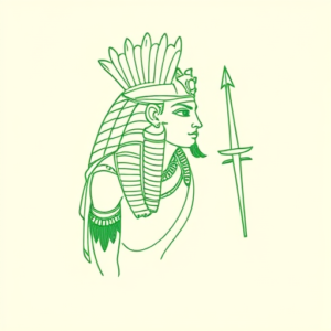 Green Ink Outline Horus Tattoo