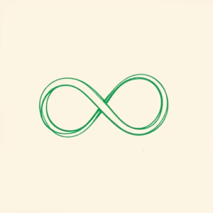 Green Ink Outline Infinity Tattoo