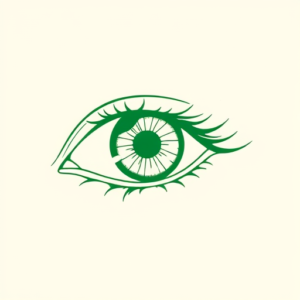 Green Ink Outline Iris Tattoo