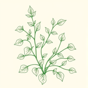 Green Ink Outline Ivy Tattoo