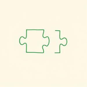 Green Ink Outline Jigsaw Tattoo