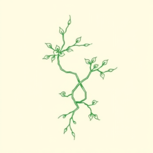 Green Ink Outline Kintsugi Tattoo