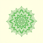 Green Ink Outline Mandala Tattoo