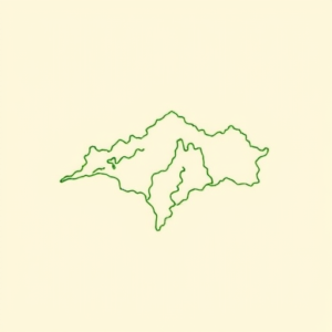 Green Ink Outline Map Tattoo