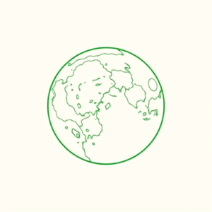 Green Ink Outline Moon Tattoo