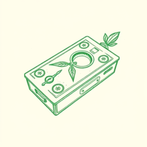 Green Ink Outline Planchette Tattoo