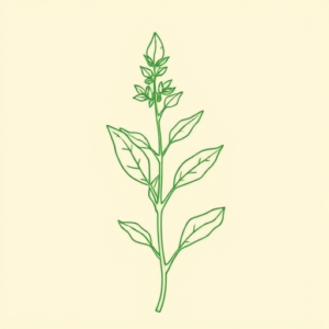 Green Ink Outline Plant Tattoo