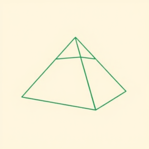 Green Ink Outline Pyramid Tattoo