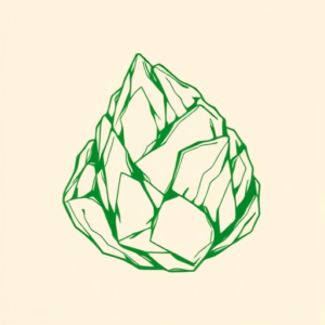 Green Ink Outline Rock Tattoo