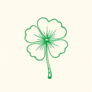 Green Ink Outline Shamrock Tattoo