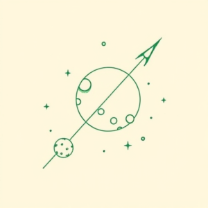 Green Ink Outline Space Tattoo